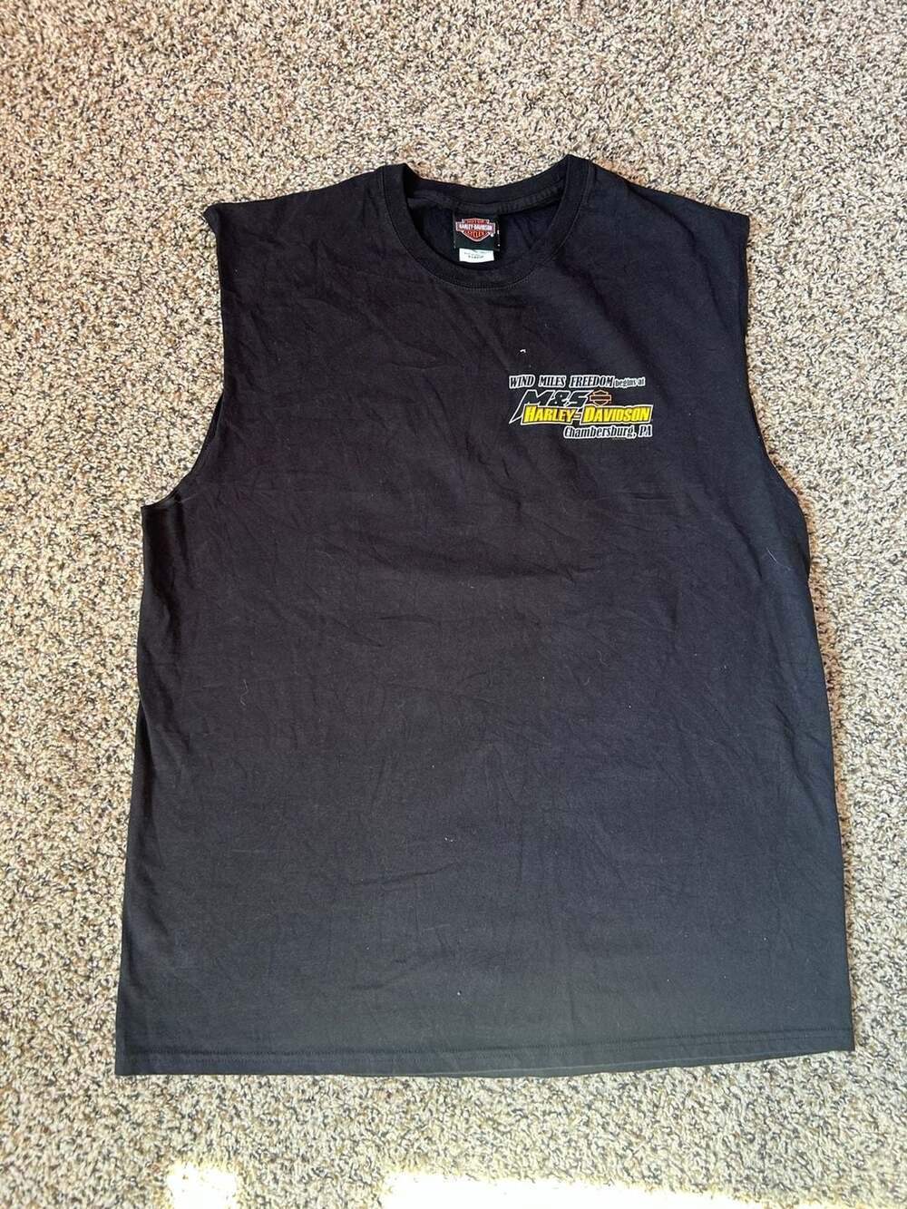Harley-Davidson M&S Chambersburg PA Sleeveless Muscle T-Shirt Black XL